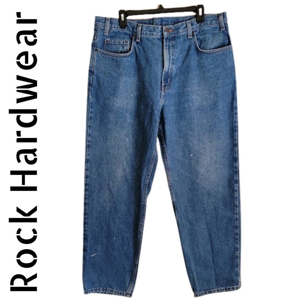 Rock Hardwear - Men's Straight Leg Medium Wash Jeans, SZ 38 x 30, Good Shape!